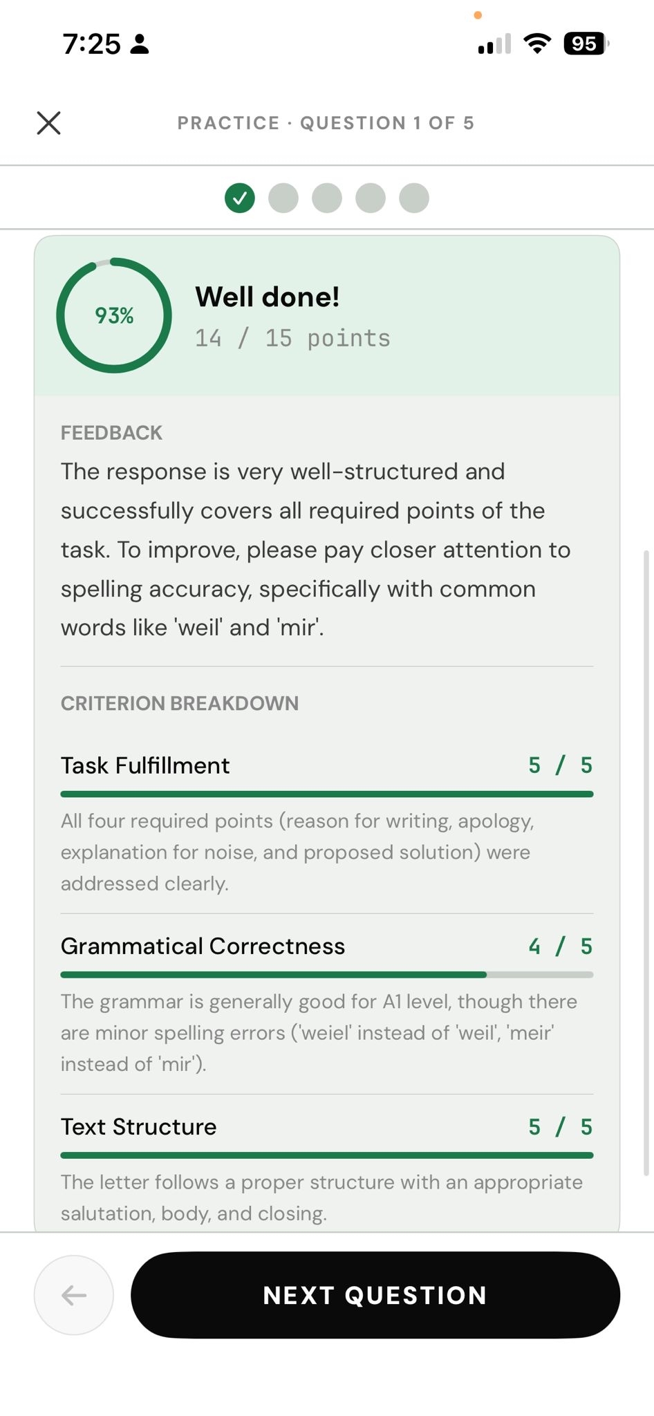 AI writing feedback